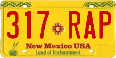 NM license plate 317RAP