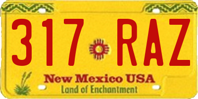 NM license plate 317RAZ
