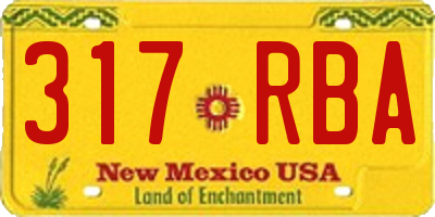 NM license plate 317RBA