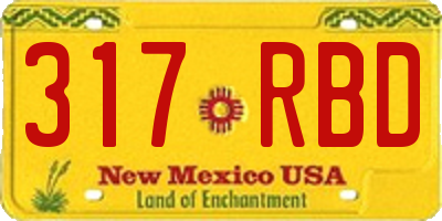 NM license plate 317RBD