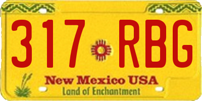 NM license plate 317RBG