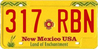 NM license plate 317RBN