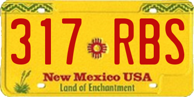 NM license plate 317RBS