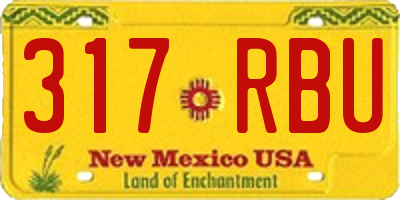 NM license plate 317RBU