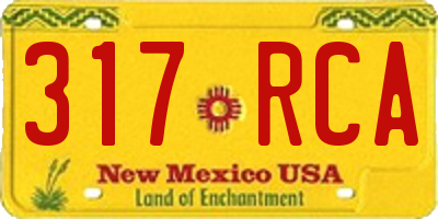 NM license plate 317RCA