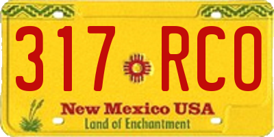 NM license plate 317RCO