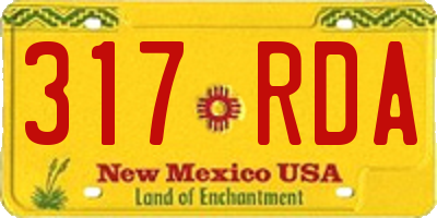 NM license plate 317RDA