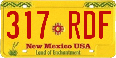 NM license plate 317RDF