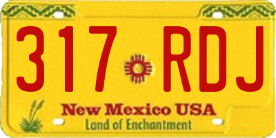 NM license plate 317RDJ