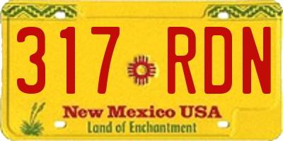 NM license plate 317RDN