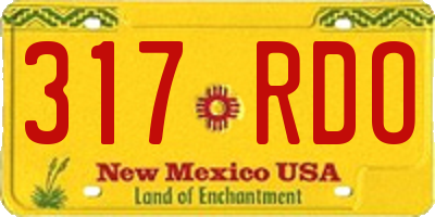 NM license plate 317RDO