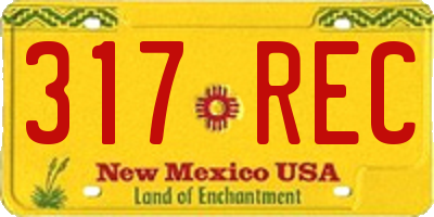 NM license plate 317REC