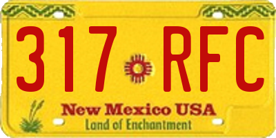 NM license plate 317RFC