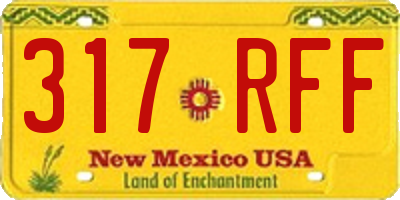 NM license plate 317RFF