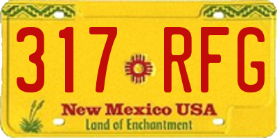 NM license plate 317RFG
