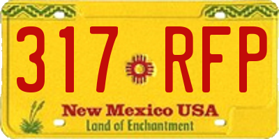 NM license plate 317RFP