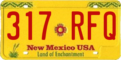 NM license plate 317RFQ