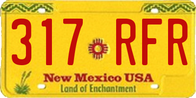 NM license plate 317RFR