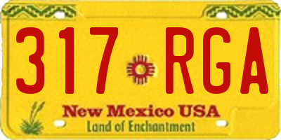 NM license plate 317RGA