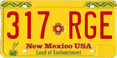 NM license plate 317RGE