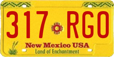 NM license plate 317RGO