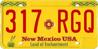 NM license plate 317RGQ