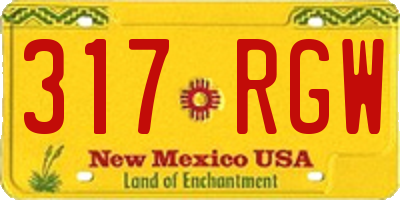 NM license plate 317RGW