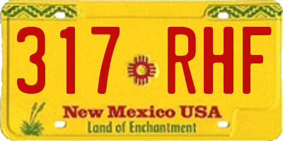 NM license plate 317RHF