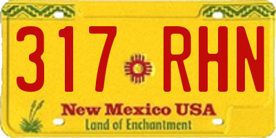 NM license plate 317RHN