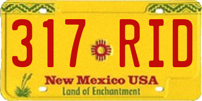 NM license plate 317RID