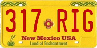 NM license plate 317RIG