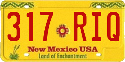 NM license plate 317RIQ