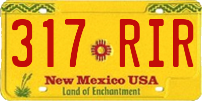 NM license plate 317RIR