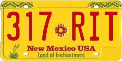 NM license plate 317RIT