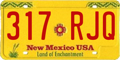 NM license plate 317RJQ