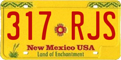 NM license plate 317RJS