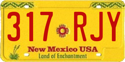 NM license plate 317RJY