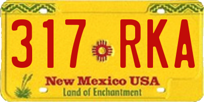 NM license plate 317RKA