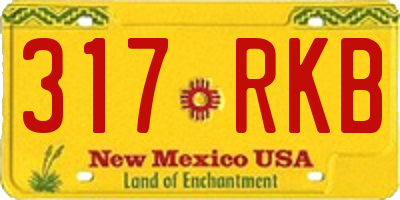 NM license plate 317RKB