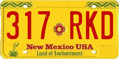 NM license plate 317RKD