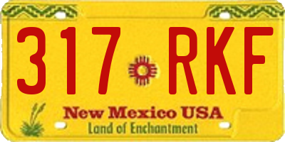 NM license plate 317RKF