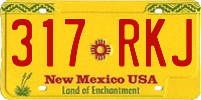NM license plate 317RKJ