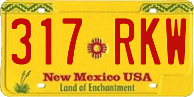 NM license plate 317RKW