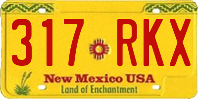 NM license plate 317RKX