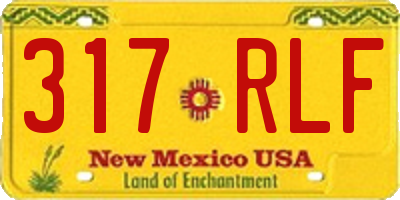 NM license plate 317RLF