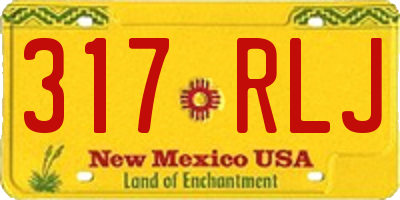 NM license plate 317RLJ