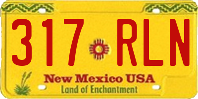 NM license plate 317RLN