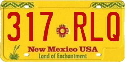 NM license plate 317RLQ