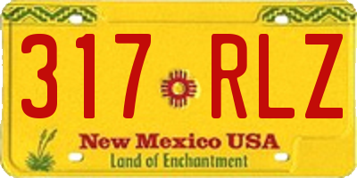NM license plate 317RLZ