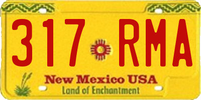NM license plate 317RMA